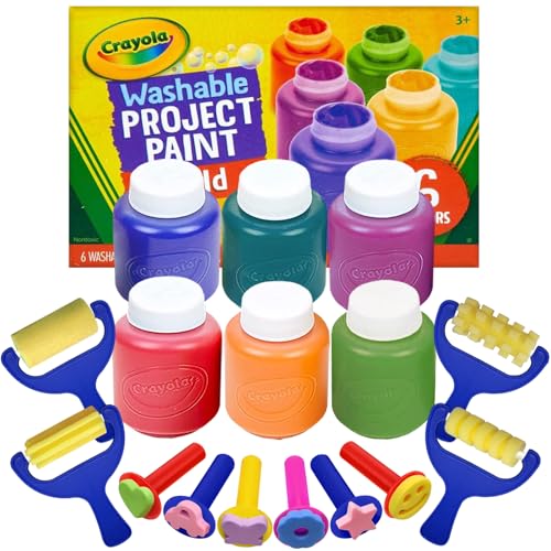 Kids Painting Set, Washable Paint for Kids 6 Bold Colors with 10 ...