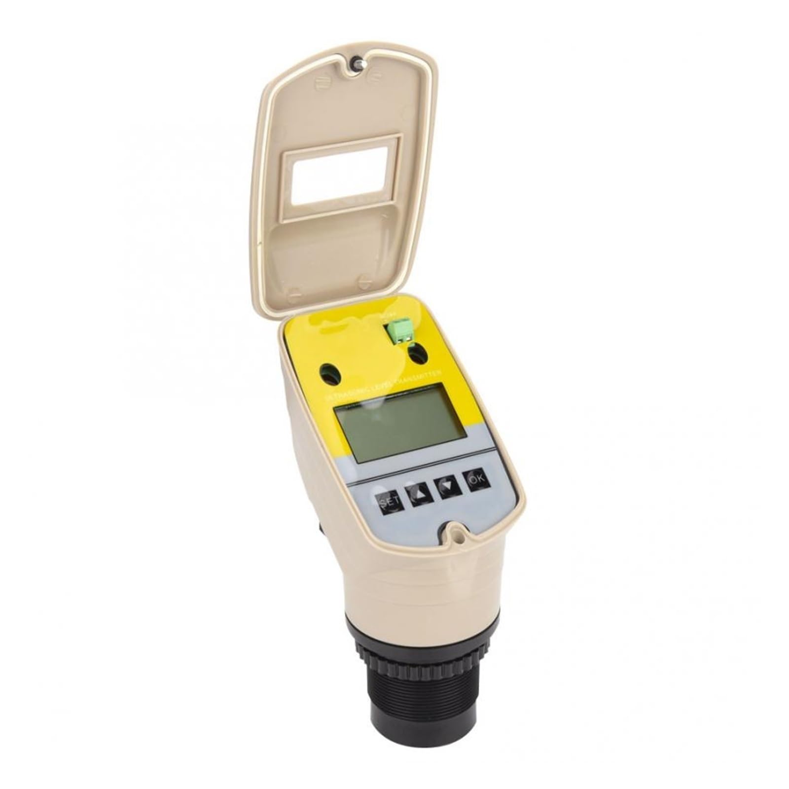 Medidor de flujo de agua, Transmisor medidor de nivel ultrasónico con pantalla digital, sensor agua 24 V CC, controlador interruptor