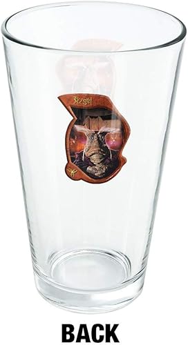 Vista 2 de LOGOVISION Farscape Dominar Rygel Xvi 16 oz Pint Glass, Tempered Glass, Printed Design & A Perfect Fan Gift Great for Cold Beverages, Soda, Water