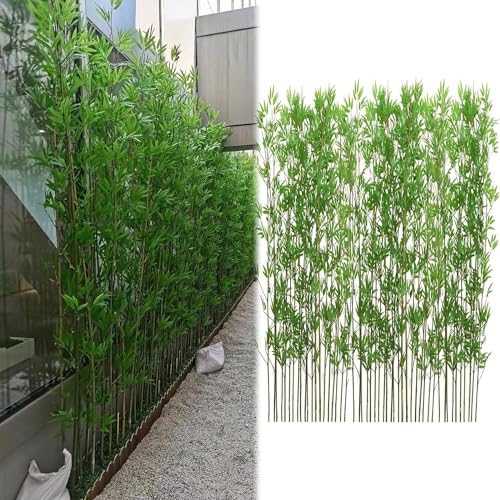 Lot de 5 arbres en plastique pour l'extérieur, plantes artificielles en bambou de 2 m de haut pour décoration extérieure, clôture de jardin, brise-vue et entrée de cour