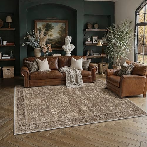 HUGEAR Area Rugs 5x7 Brown Vintage Rug for Living Room by HUGEAR - Used condition - US$59.99