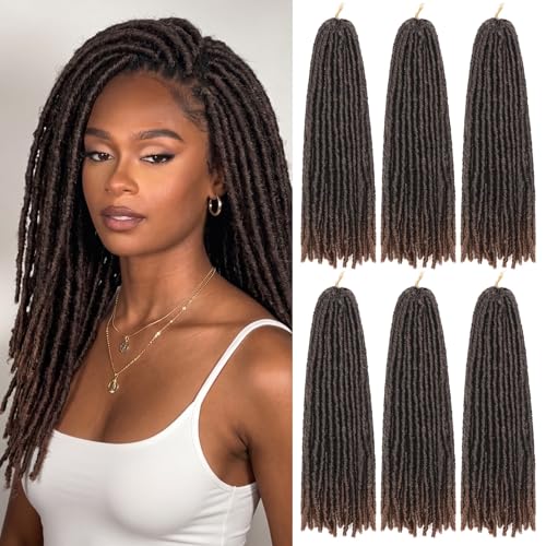 WIGNEE Faux Locs Crochet Hair 120 Strands 14” 1B/30 Soft Locs Crochet Hair