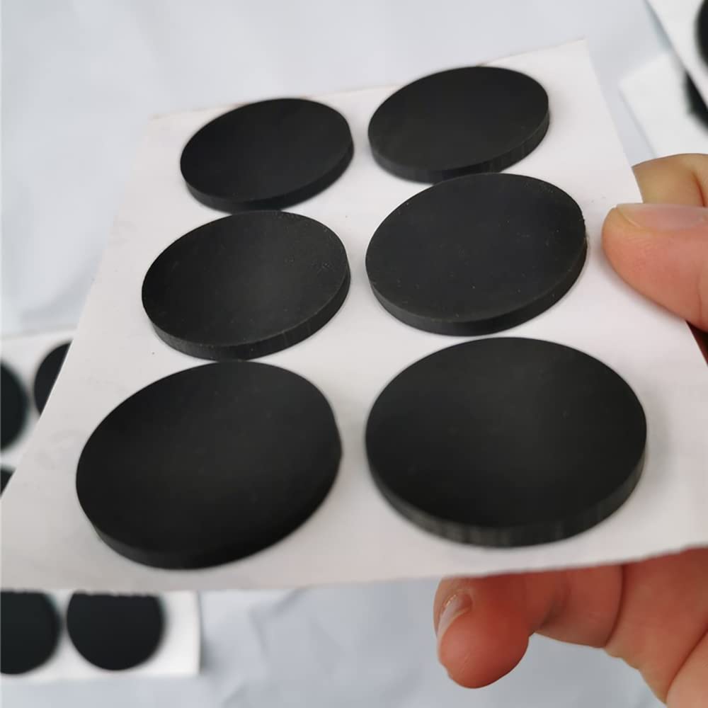 10 Stück schwarze, runde, selbstklebende Silikonkautschukplatten – hochtemperaturbeständige Dichtungspads for Dämpfen und Abdichten(32x3mm)