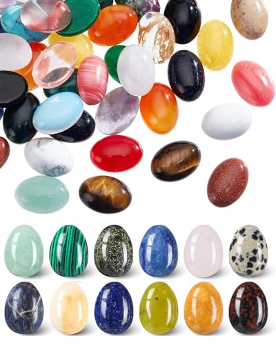 10 huevos de Pascua de cristal, huevos decorativos, piedras pulidas naturales, coloridos, suaves, moteados, huevos de Pascua, decoraciones DIY