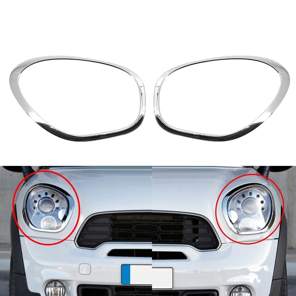 Set di cornici per fari anteriori per Mini Cooper R60 R61 2011 2012 2013 2014 2015 2016 Compatibile con numeri OEM 51139812899 51139812900