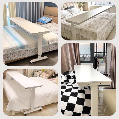 Tavolo da letto regolabile in altezza, mobile per uso portatile, ospedale e casa, tavolo da lavoro con ruote