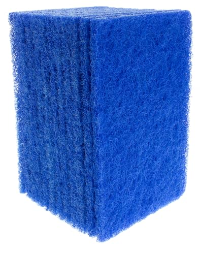 Image of Scour Pads. Made in Europe. 12 Pack, Blue, 4 x 6 Inch Odorless General Purposes Scouring Scrubbers for Cleaning Dishes, Cutlery & Kitchen Stuff, Garage & Garden Tools, Grills & Outdoor Things