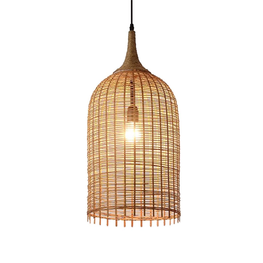 CWVYKNP Bedside Pendant Hanging Light Retro Wicker Ceiling Pendant/Table Lamp Japanese Zen Atmosphere Lighting Fixture Rustic Chandeliers for Courtyard, Hallway, Entryway