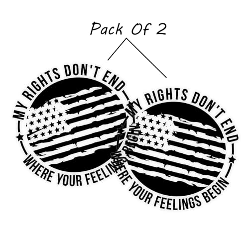 Image of eDesign My Rights Don't End Where Your Feelings Begin Sticker Decal Vinyl - 5 Inches - Premium Vinyl Sticker for Cars Trucks Laptops and More - Weatherproof and Durable 2-Pack