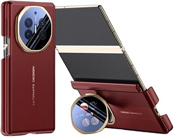 Case for Huawei Mate XTS with Front Built-in Screen Protector, PU Leather + Hard PC Shell Protective Slim Kickstand Phone Cover for Huawei Mate XT Red,for Mate XT,Standard Version