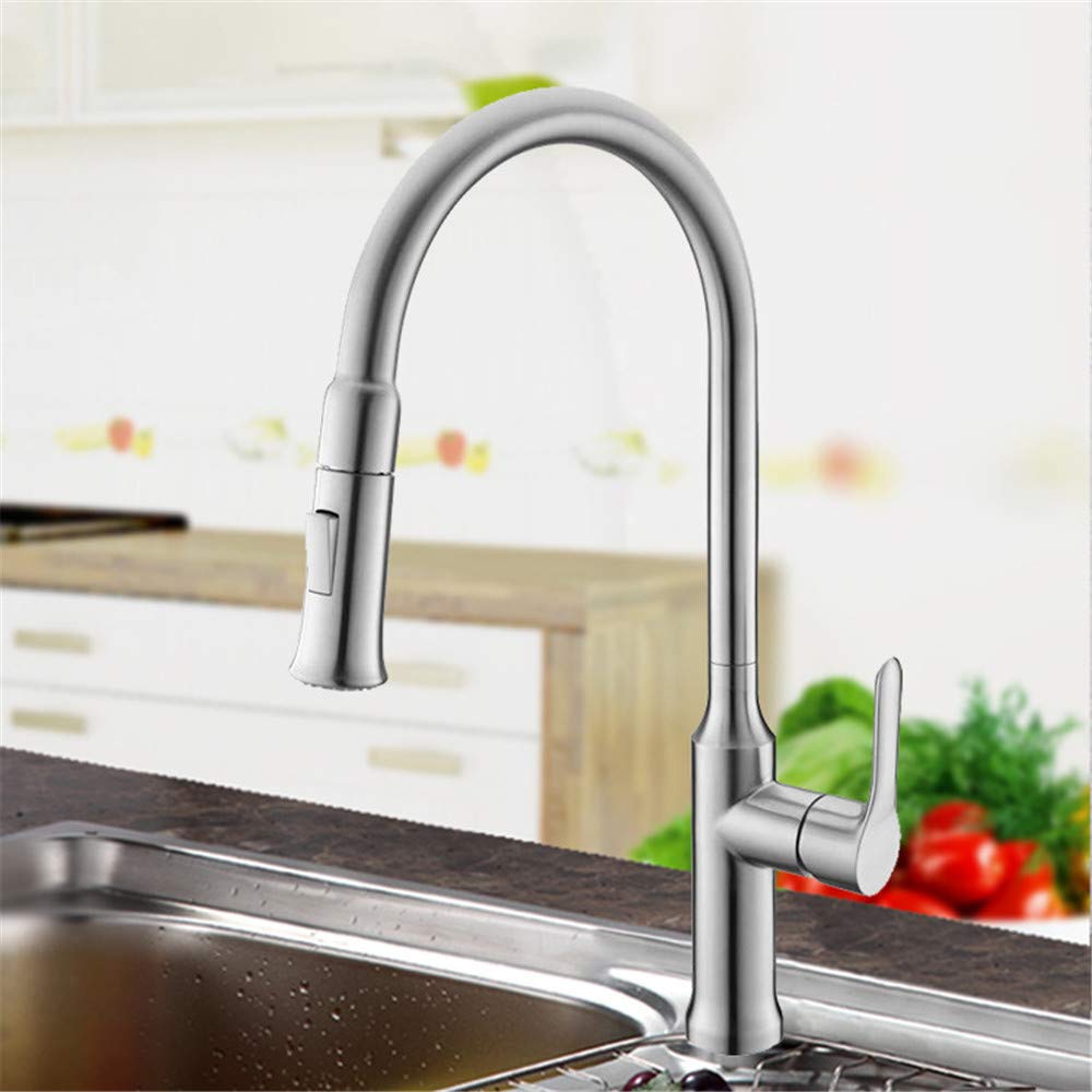 Mélangeur d'eau froide et chaude en acier inoxydable brossé