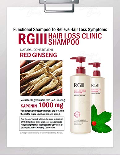 RGIII HAIR LOSS CLINIC SHAMPOO w/A single active panax ginseng root extract for mitigating hair loss and nourishing scalp(520ml/17.58 fl oz.)