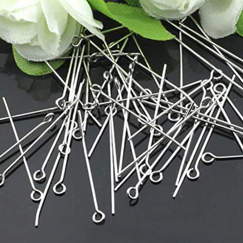 Image of Tia Crafts Eye Pins for Jewellery Making, Earrings & DIY Crafts | Metal Eye Pins with Loop for Beads & Charms | Pack of 300-150 Gold, 150 Silver (Gold & Silver Mix)
