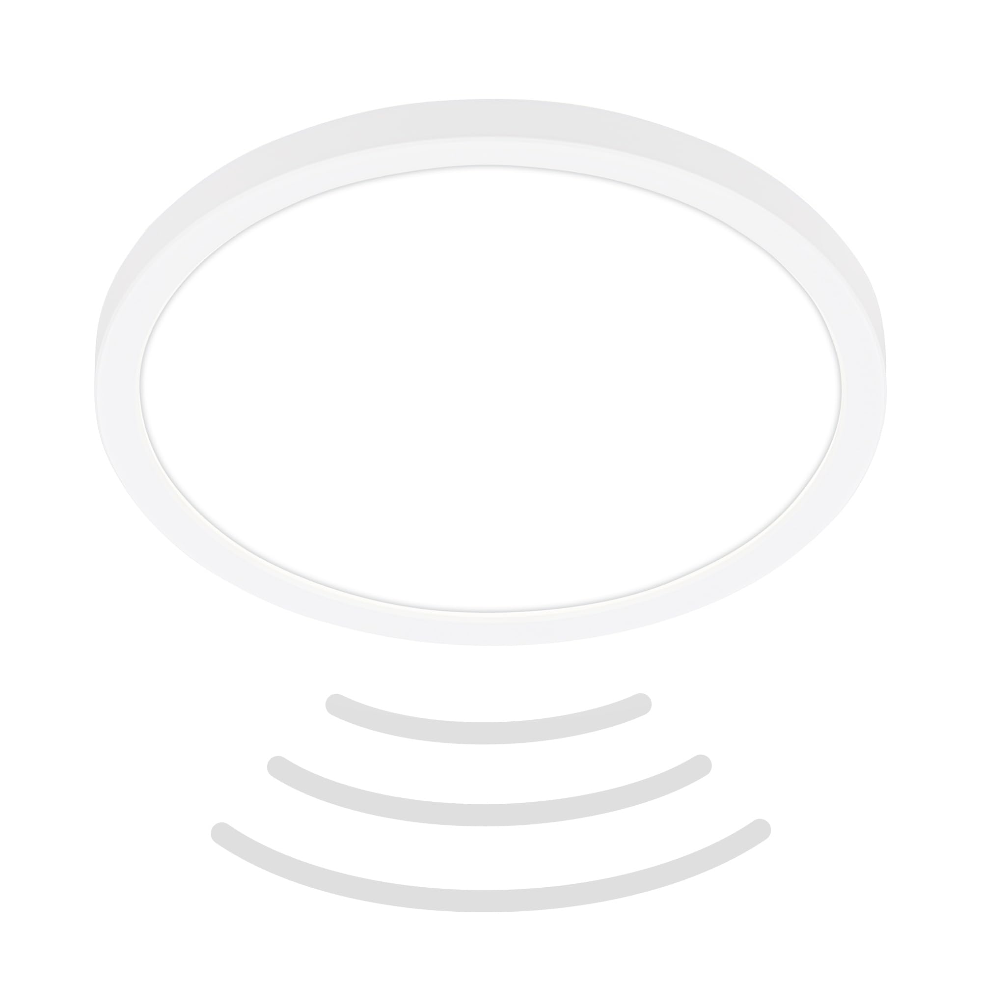 BRILONER - LED Ceiling lamp with Motion Detector IP44 3m Range, Neutral White Light Colour, Flat, 120 Degree Detection, LED Ceiling Light, LED Panel, Bathroom lamp, Bathroom lamp, 24x3 cm, White