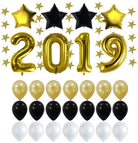 Graduation Party Supplies 2019 Graduation Party Decorations Graduation Congratulations Banner and Hang Swirls (Balloons Set)