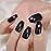 Coolnail Classic Black UV Coffin False Nails Pure Solid Color Ballerina Fake Nail Artificial Extension Tips for Finger Free Glue Sticker
