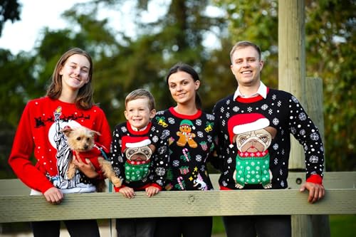 SoCal Look Youth Festive Ugly Christmas Sweater, Cute Tacky Holiday Teens Pullover, Funny Xmas Sweater for Big Boys & Girls4