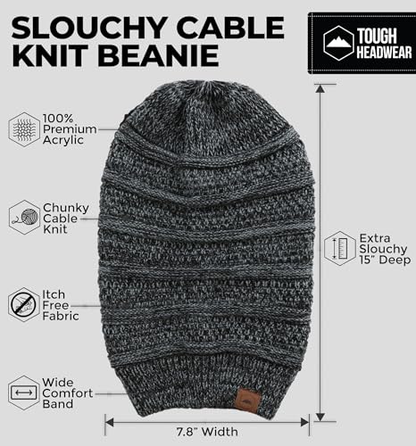 Image of Tough Headwear Slouchy Oversized Beanie Hat - Warm Winter Hats for Women - Stretch Fit Mens Beanie