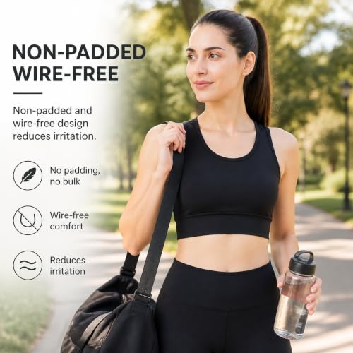Image of Sports Bra for Women | Non-Padded High Support Gym, Yoga & Running Bra | Seamless Sweat-Wicking Polyester Workout Bra