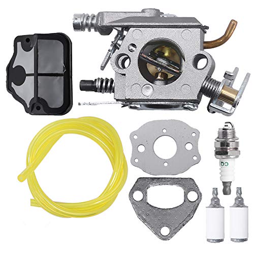 Carburetor W/Air Filter Spark Plug Replacement for Husqvarna 36 41 136 137 137E 141 142 141LE 142E Husky Chainsaw Zama C1Q-W29E Carb Walbro WT-834 WT-657 WT-529 WT-289 WT-285 WT-239 WT-202