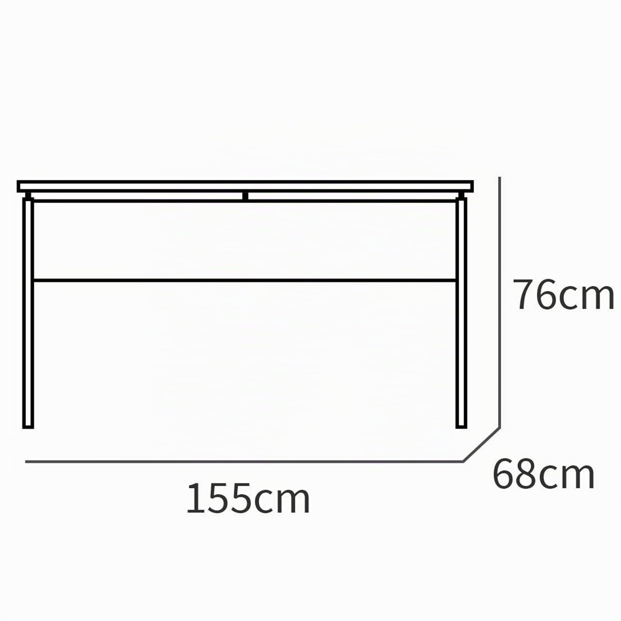 briebe Escritorio, Mesa de Ordenador Oficina, Estudio 76x155x68cm (Alto x Ancho x Profundo), Despacho, Habitación, Desk, Zenith Blanco