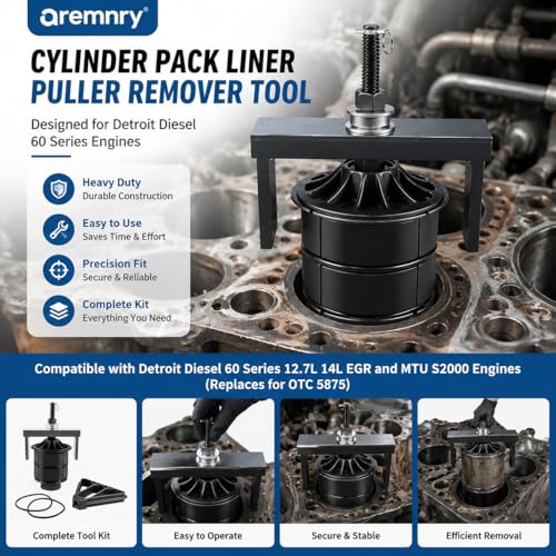 aremnry J-45876 Cylinder Liner Puller for Detroit Diesel 60 Series 12.7L 14L DD13 DD15 DD16 MTU S2000 Heavy Duty Engine, Alternative to OTC 5875 Manual Wet Sleeve Remover Extraction Tool Kit by aremnry - Used condition - Image 2