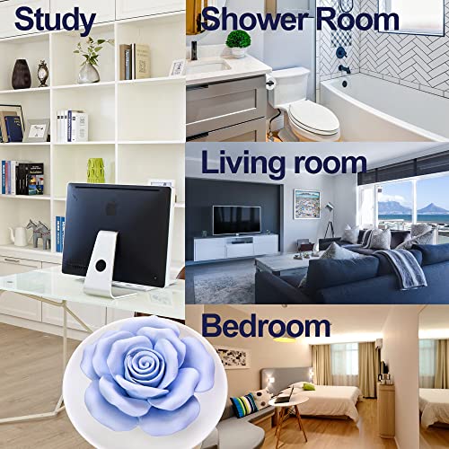 Essential Oil Passive Flower Diffuser -Non-Electric Porcelain Aromatherapy Diffusers For Small Mini Room, Desk Decorative, Bathroom (Blue Rose) #TOP2