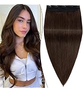 S-noilite Clip in Human Hair Extensions Hair Clip in Extensons One Piece/5 Clips 3/4 Full Head-Th...