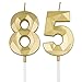 85th & 58th Birthday Candles for Cake, Gold Number 85 58 3D Diamond Shaped Candle Birthday Decorations Party Supplies for Women or Men