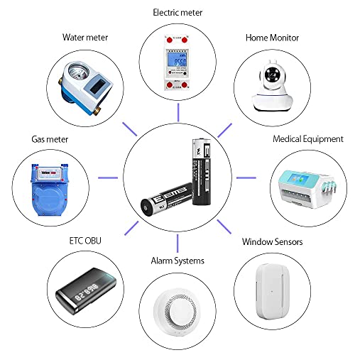 Eemb Er14505 Nonrechargeable 3.6V Lithium Battery Li-Socl₂ Aa Size 2600Mah High Capacity Ul Certified Single-Use 3.6V Lithium Thionyl Chloride Battery Do Not Charge Battery #TOP6