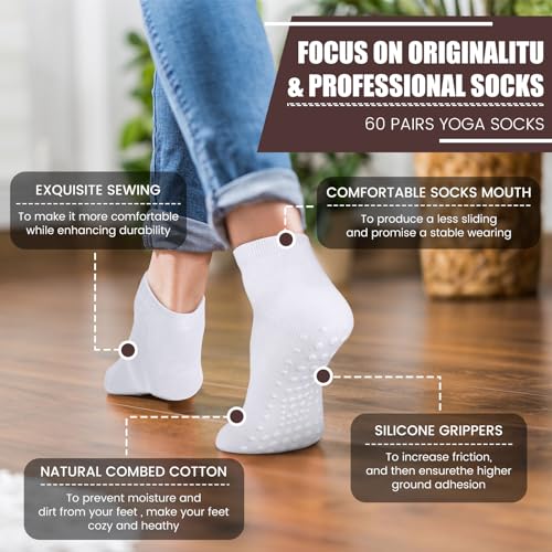 Liitrsh Pilates Grip Socks Bulk Unisex Non Slip Yoga Grippy Socks Woman for Adults Yoga Pilates Hospital2