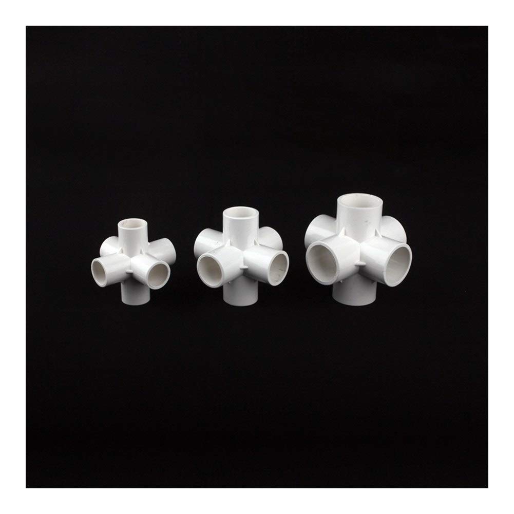 Pipe connector 10pcs PVC 20mm/25mm/32mm 4/5/6Way Tee Connector Joints Garden Irrigation Pipe Hose Fittings (Color : 5Way Connector, Diameter : Inner Diameter 25mm)