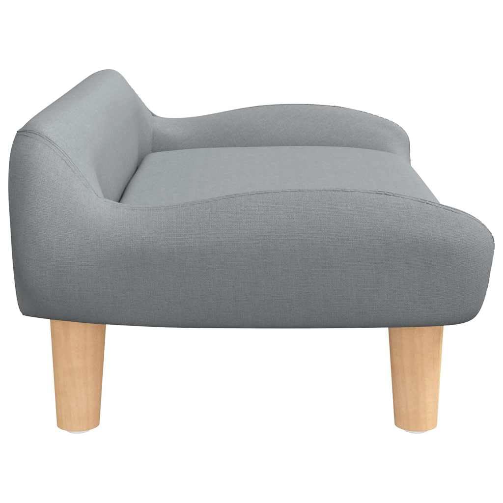 Legowisko dla małych psów, sofa dla zwierząt domowych z drewnianą ramą, miękka sofa dla psa, 70 x 40 x 24 cm, jasnoszare