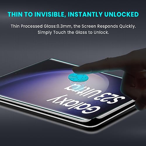 Image of ArmourPro Advanced HD+ UV Tempered Glass Compatible for Samsung Galaxy S23 Ultra with Edge to Edge Protection Coverage, Cable Protector and Easy Installation kit | Black