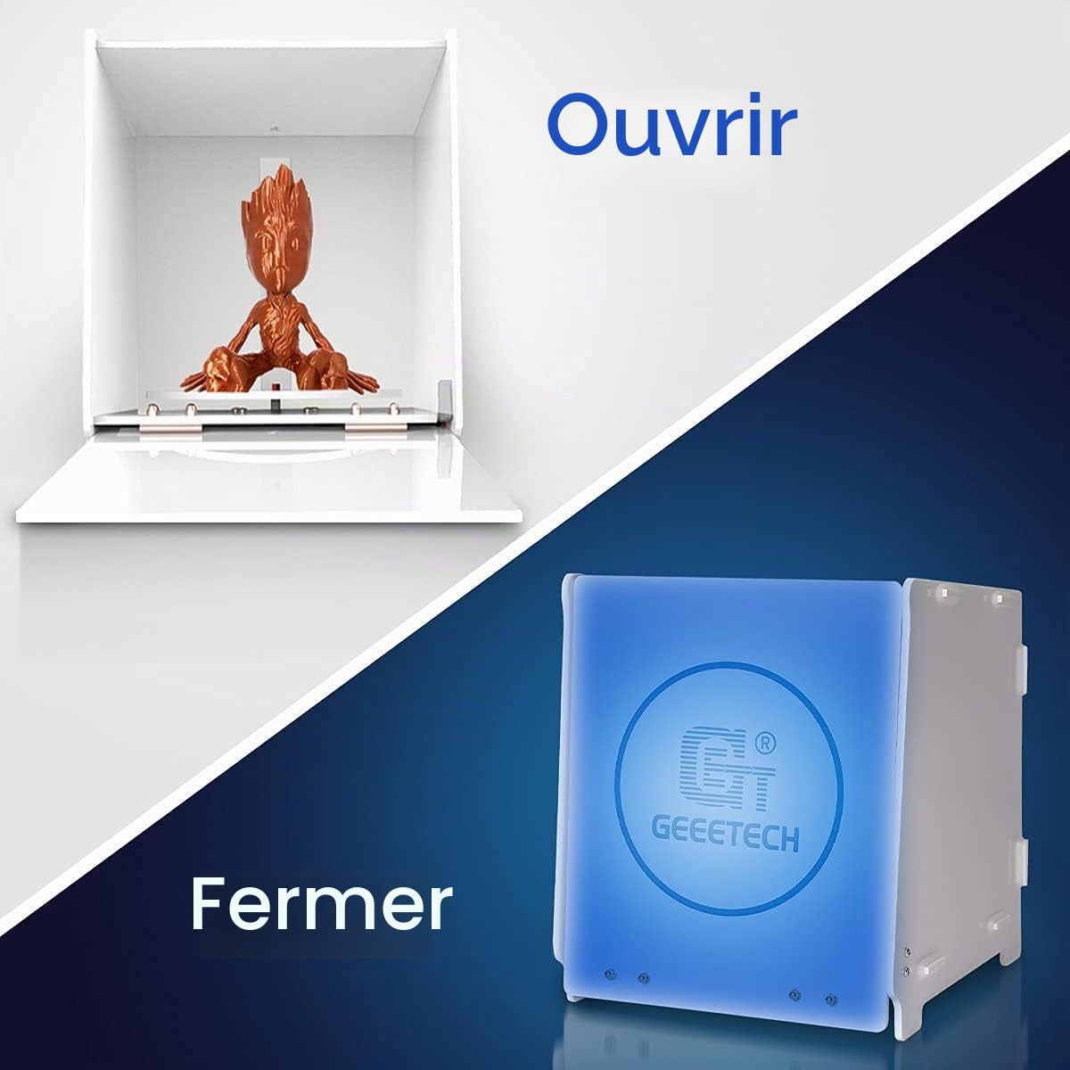 Caisson Lumineux de polymérisation en résine UV pour imprimante à résine 3D SLA/DLP/LCD Taille de durcissement 180mm x Φ185mm