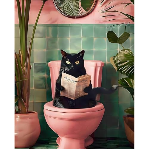 APVZARHT Black Cat Paint by Numbers for Adults Paint by Numbers Kit on Canvas for Beginners Painting Set Craft Supplies and Acrylic Paint by Number Kits for Home Wall Decor 16x20 Inch