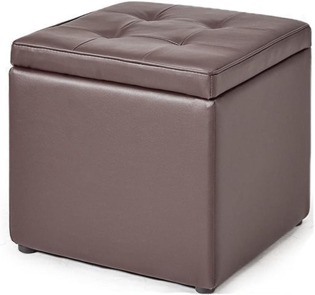 Coussin éponge cube seat et boîte de rangement ottomane en cuir PU pour salon