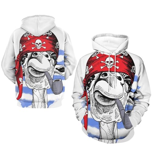 Sweat Girafe Fumante au Design Graphique Original avec Capuche - 7