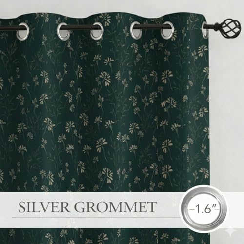 Image of STITCHNEST 'Florea Series' Premium Satin Room Darkening Curtains 7 Feet Long Set of 1 | Door Curtain 7 x 4 Feet | Blocks 70-80% Light | Ideal for Bedroom, Living Room & Home Decor