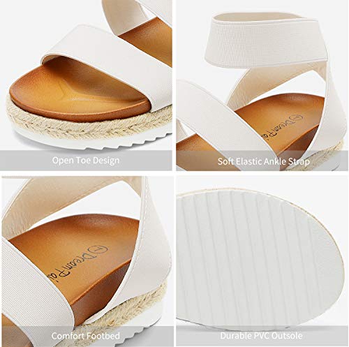 DREAM PAIRS Women’s Open Toe Ankle Strap Espadrille Flatform Platform Wedge Sandals4
