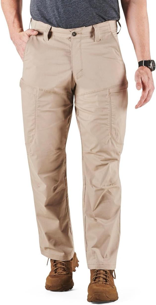 5.11 Tactical Men's Apex Pants, Regular Fit, Gusseted, 10 Pockets, Style 74434ABR, Khaki, 40W x 30L