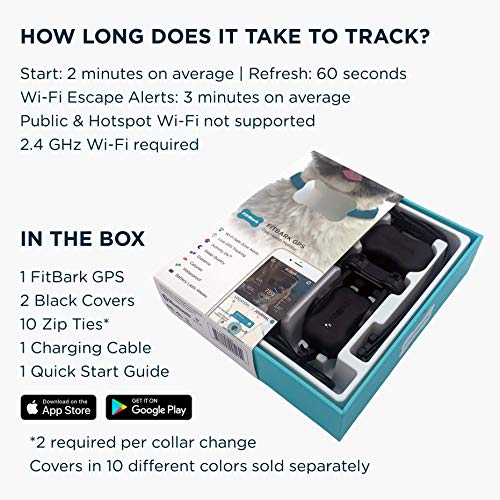 FitBark GPS Dog Tracker | Health & Location Pet Tracking Smart Collar Device | Small (17 g) & Waterproof | 4G LTE-M Real-Time US Verizon Coverage Nationwide | iPhone & Android Apps