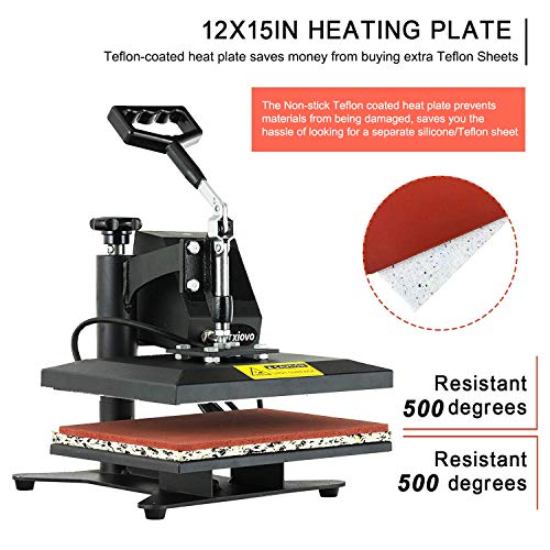 Nurxiovo Heat Press Machine 12X10 In Swing Away Digital Heat Press Sublimation Heat Transfer Machine For T-Shirt/Mouse Pad/Phone Case/Cotton/Bags/Tablecloth #TOP5