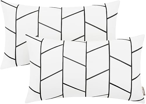 Miniatura 212 de BRAWARM Fundas de almohada de piel sintética de 18 x 18 pulgadas, fundas de almohada de cuero negro, paquete de 2, almohadas decorativas de cuero