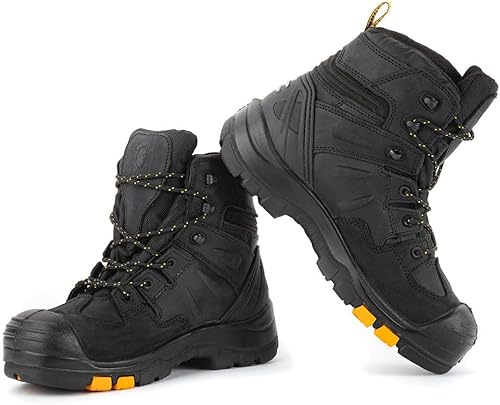 Miniatura 5 de ROCKROOSTER Botas de trabajo Woodland para hombre, 6 pulgadas, con puntera compuesta con cordones, sin metal, soporte al tobillo, impermeables,