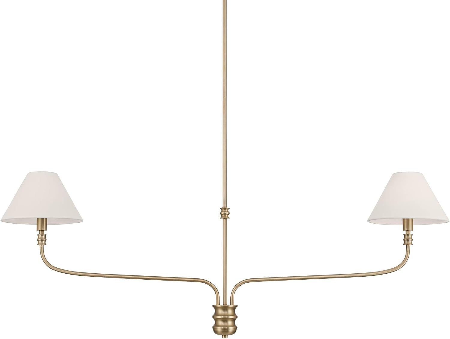 Possini Euro Design Possini Euro Nikos 48" Wide Matte Brass 2-Light Shade Pendant Light