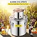 VEVOR Alcohol Still 3Gal/12L Alcohol Distiller Stainless Steel Distillery Kit for Alcohol With Copper Tube Home Brewing Kit Build-in Thermometer for DIY Whisky Wine Brandy