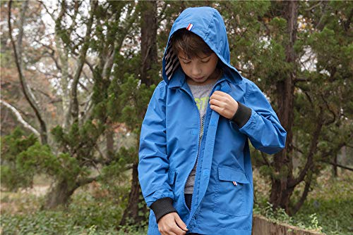 Image of Hiheart Boys Girls Waterproof Hooded Jackets Cotton Lined Rain Jackets