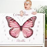 Cadeaux personnalisés – Cette couverture jalon pour bébé sur-mesure comprend des chiffres de jalons mensuels ainsi que différents magnifiques motifs et cadres photo en forme d'étoile. Utilisez le cadre pour mettre en valeur l'âge de votre bébé lors de la prise de photos. Parfaite pour les nouveaux parents, les baptêmes, les premières célébrations mensuelles et les anniversaires. Idéale également pour des occasions spéciales comme Noël, les anniversaires, les fêtes de fin d'études et les fêtes.