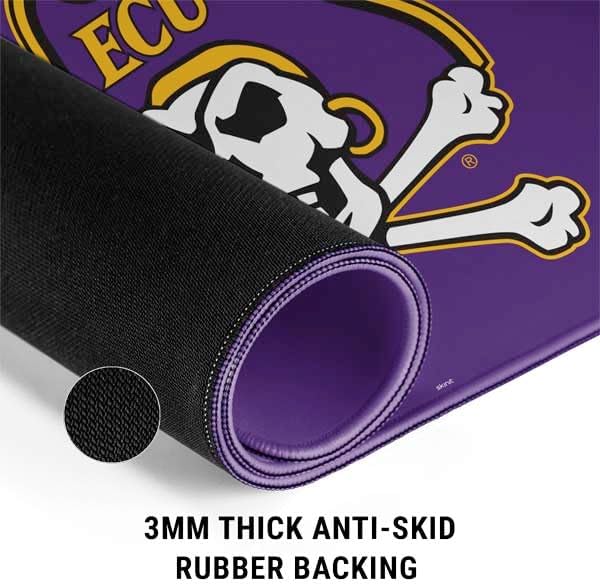 Skinit Large Gaming Mouse Pad - Officially Licensed ECU Pirates Logo Design with Stitched Edges, Waterproof, Non-Slip Rubber Base, Desk Mat for Keyboard & Mouse, 31.5" x 11.8" inches